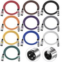 Cabos XLR Cagor 1,2 m, pacote com 10, microfone XLR de 3 pinos macho para fêmea Cabos XLR Cagor 1,2 m, pacote com 10, microfone XLR de 3 pinos macho para fêmea