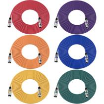 Cabos XLR Cagor 4,6 m, pacote com 6, microfone de 3 pinos macho para fêmea