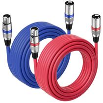 Cabos XLR Cagor 7,6 m, pacote com 2, microfone XLR de 3 pinos macho para fêmea