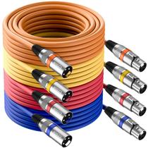 Cabos XLR Cagor 7,6 m, pacote com 4, microfone XLR de 3 pinos macho para fêmea
