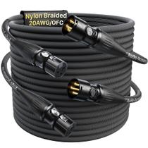 Cabos XLR Macho-Fêmea (2 Unidades) - 25 Pés, 20 AWG, Banhados a Ouro