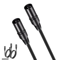 Cabos XLR macho para macho mudenx 1,5 m, pacote com 2, 3 pinos balanceados