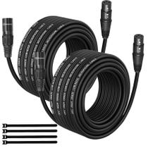Cabos XLR mudenx 25 pés, pacote com 2 unidades, cobre balanceado sem oxigênio