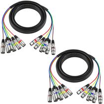Cabos XLR Snake Cables EBXYA de 6 canais, 6 pés/1,8 m, macho para mulher, pacote com 2