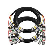 Cabos XLR Snake EBXYA, 4 canais, 15 pés, 3 pinos, pacote com 2 pinos, XLR M/F