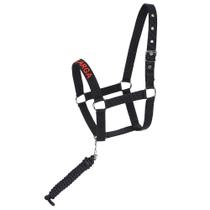 Cabresto de Nylon para Cavalo Mangalarga Bronc-Steel Preto com Cabo 23197