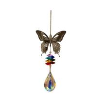 Caça-Sonhos Cristal Arco-Íris - Pendurado com Prisma e Árvore da Vida Caça-Sonhos Cristal Arco-Íris - Pendurado com Prisma e Árvore da Vida