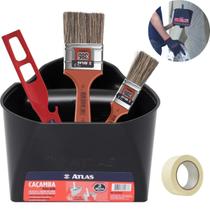 Caçamba De Mão 2L + Trincha 25Mm + Trincha 50Mm + Misturador