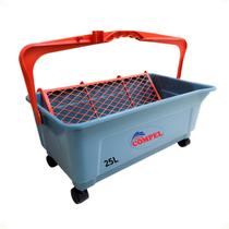 Caçamba p/ Pintura c/ Roda 25L Cinza Compel Caçamba p/ Pintura c/ Roda 25L Cinza Compel