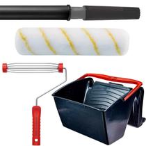 Caçamba para Pintura 12L + Rolo 23cm Poliamida 10mm + Suporte Garfo Para Rolo De Pintura 23cm + Cabo Extensor 1,28m Caçamba para Pintura 12L + Rolo 23cm Poliamida 10mm + Suporte Garfo Para Rolo De Pintura 23cm + Cabo Extensor 1,28m