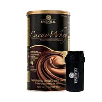 Cacao Whey Hidrolisado e Isolado (900g) Essential Nutrition + Coqueteleira Essential