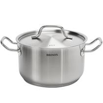 Caçarola 12,2L com Tampa Aço Inox Panela Indução 32cm Brinox Profissional Buffets Restaurantes