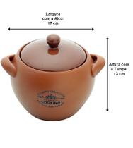 Caçarola 17cm Por 14cm Com Tampa De Cerâmica Country Cooking Marrom