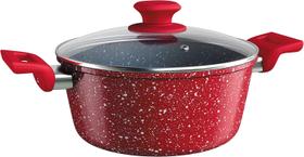 Caçarola 24 cm ColorStone de alumínio com antiaderente e tampa de vidro, Volcano, ALU8655-VO, Euro Home Caçarola 24 cm ColorStone de alumínio com antiaderente e tampa de vidro, Volcano, ALU8655-VO, Euro Home