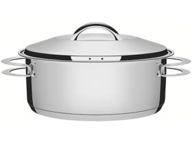 Caçarola 24cm 4,7 Litros Solar Rasa Aço Inox Fundo Triplo Com Tampa E Alças Caçarola 24cm 4,7 Litros Solar Rasa Aço Inox Fundo Triplo Com Tampa E Alças