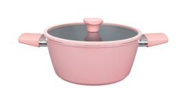 Caçarola 24cm Indução Revestimento Cerâmico Rosa Baccani