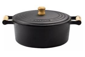 Caçarola 4,1 Litros Tampa Ferro 24cm Alça Madeira Santana