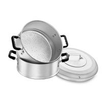 Caçarola a Vapor 32 cm ABC com Cabo de Baquelite 2 Peças em Alumínio Caçarola a Vapor 32 cm ABC com Cabo de Baquelite 2 Peças em Alumínio