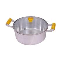 Caçarola Alumínio Fundido Alça Madeira Tampa De Vidro 32Cm Caçarola Alumínio Fundido Alça Madeira Tampa De Vidro 32Cm