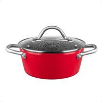 Caçarola Alúminio Indução Profissional Tampa de Vidro 6,8L 28cm MTA