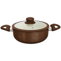 Caçarola Antiaderente Cerâmica de Indução Marrom Roma Plus 22cm - Casambiente