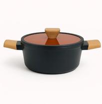Cacarola antiaderente Norma revestimento ceramico com tampa em vidro D24cm preta Cacarola antiaderente Norma revestimento ceramico com tampa em vidro D24cm preta