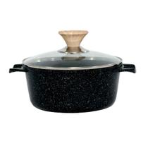 Caçarola Antiaderente Revestimento Mármore Cerâmico 20cm Preto Caçarola Antiaderente Revestimento Mármore Cerâmico 20cm Preto