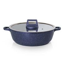 Caçarola Baixa 28cm Antiaderente Alumínio Injetado Azul Graniflon Moda do Chef