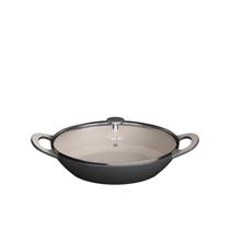 Caçarola Baixa Cinza C/ Tampa De Vidro 30cm /2L Caçarola Baixa Cinza C/ Tampa De Vidro 30cm /2L