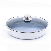 Caçarola Baixa Hercules Indução Antiaderente Ceramico Tampa de Vidro Redonda Branca 30cm 3,5 Litros Caçarola Baixa Hercules Indução Antiaderente Ceramico Tampa de Vidro Redonda Branca 30cm 3,5 Litros