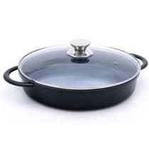 Caçarola Baixa Hercules Indução Antiaderente Ceramico Tampa de Vidro Redonda Preta 30cm 3,5 Litros Caçarola Baixa Hercules Indução Antiaderente Ceramico Tampa de Vidro Redonda Preta 30cm 3,5 Litros