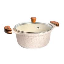 Caçarola Branca Antiaderente Marmorizada Javali AM 24cm Caçarola Branca Antiaderente Marmorizada Javali AM 24cm