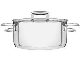 Caçarola Brava Rasa Em Aço Inox Fundo Triplo Com Tampa Plana E Alças 24 Cm 4,8 L Caçarola Brava Rasa Em Aço Inox Fundo Triplo Com Tampa Plana E Alças 24 Cm 4,8 L