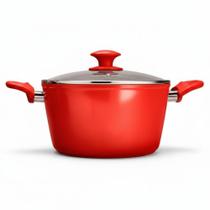 Caçarola Brinox Optima 20cm 2,1L revestimento cerâmico vermelha, alumínio 4,5mm e Indução, PFOA Free Caçarola Brinox Optima 20cm 2,1L revestimento cerâmico vermelha, alumínio 4,5mm e Indução, PFOA Free