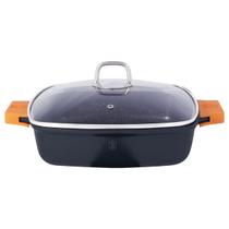 Caçarola C/ Alças Silicone 28cm 3,8l Granit Berlinger Haus Tampa de Vidro Panela Antiaderente Cabo de Silicone Aço Inox Cozinha Frigideira