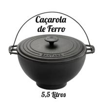 Caçarola Caldeirão Polentta Ferro Com Tampa 5,5 Litros