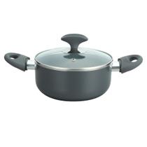 Caçarola Cerâmica Cazza com Tampa de Vidro Cinza 22m Caçarola Cerâmica Cazza com Tampa de Vidro Cinza 22m