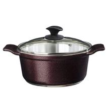 Caçarola Cereja Alumínio Fundido Usinado 26CM 4,8L Tampa de Vidro Javali Caçarola Cereja Alumínio Fundido Usinado 26CM 4,8L Tampa de Vidro Javali