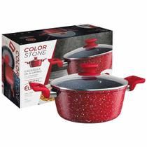 Caçarola Colorstone Panela Antiaderente 24cm Com Tampa Vidro