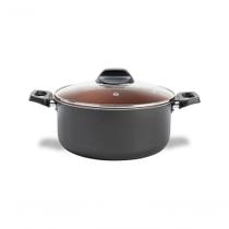 Caçarola Com Tampa 20 Cm 2,6 L Revestimento Pro-flon Antiaderente Cor Cinza Range Linha Topázio Brinox Cinza