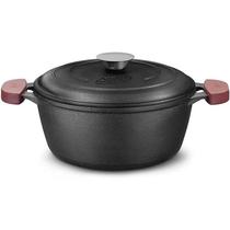 Caçarola com Tampa de Ferro Forno Fogão N22 de 3,0 Litros com Alças de Silicone, Linha Ferro Fundido MTA