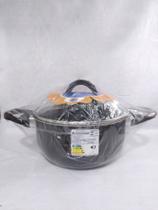 Caçarola com tampa de vidro 18cm - objetiva - Preta Dona Chefa
