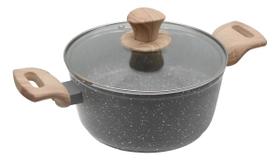 Caçarola com Tampa de Vidro 2,4 litros 20 x 9,5 cm Cinza