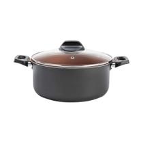 Caçarola com Tampa Topázio 18cm 1,9 L Antiaderente Pro-flon Cinza Range Brinox - 7233/360