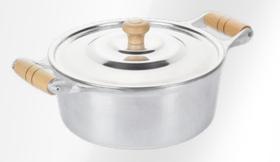 Caçarola de alça de madeira alumínio batido e fundido N:30 cap de 6,800 lts - CAROLA