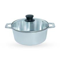 Caçarola De Alumínio Fundido N 22 Com Tampa De Vidro - Polido