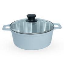 Caçarola De Alumínio Fundido N 24 Com Tampa De Vidro - Cor Branco