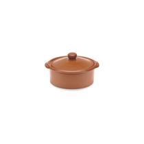 Caçarola De Ceramica 19,5cm 1,150L Com Tampa Feijoada Terracota Oxford
