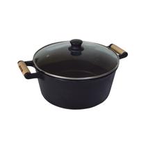 Caçarola de Ferro Alça Madeira e Tampa de Vidro 1,3 Litros Caçarola de Ferro Alça Madeira e Tampa de Vidro 1,3 Litros