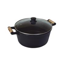 Caçarola de Ferro Alça Madeira e Tampa de Vidro 1,3 Litros Caçarola de Ferro Alça Madeira e Tampa de Vidro 1,3 Litros